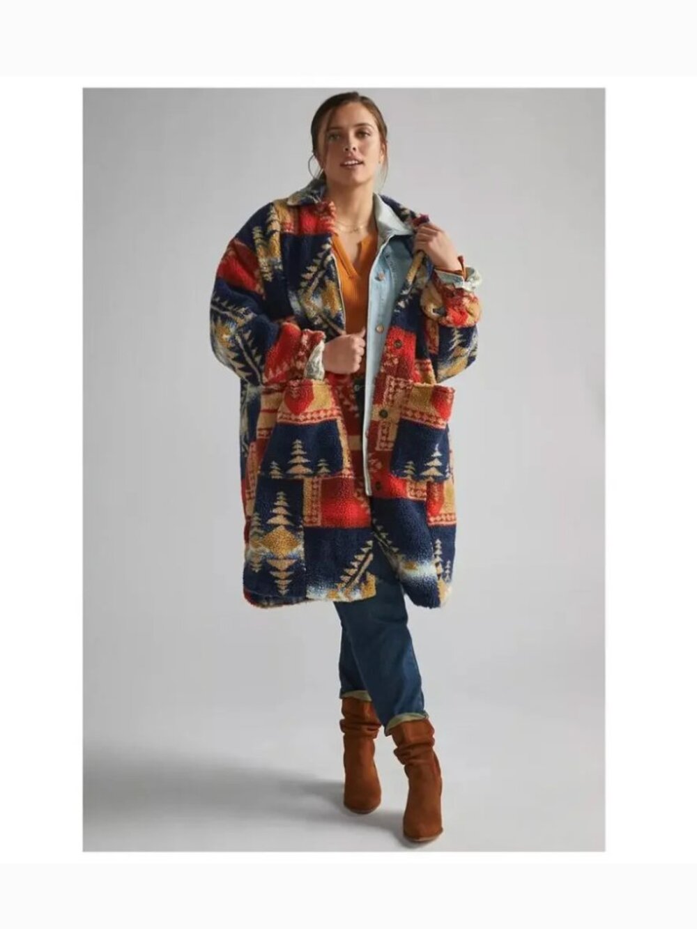Anthropologie Pilcro Leopard Sherpa Duster - Picture 7 of 12